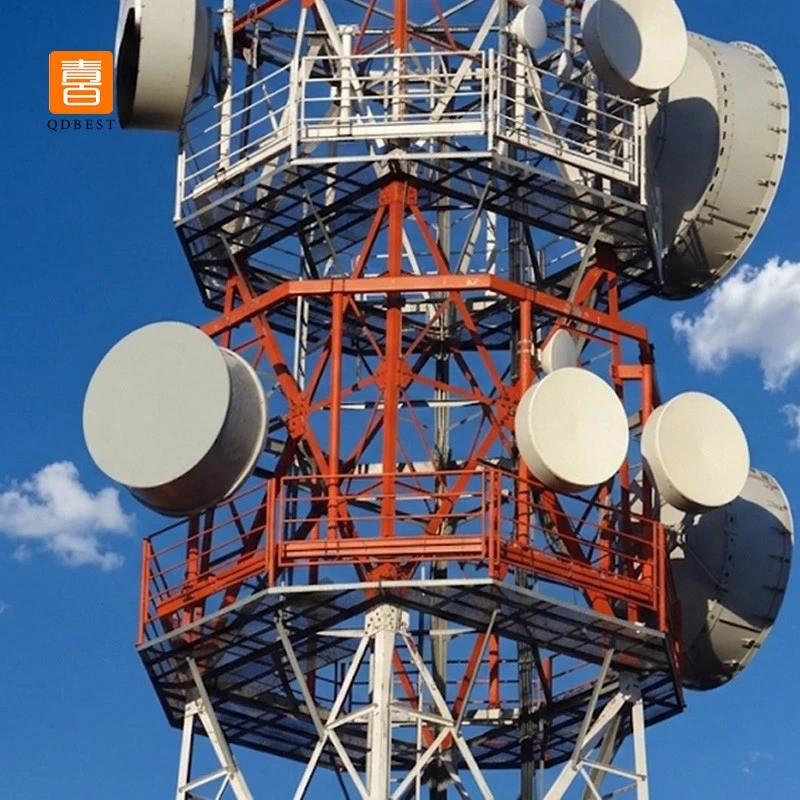 25M Galvanized Angle Steel Microwave Communication Tower factory